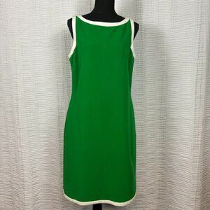 Banana Republic Mad Men Tipped Bright Shamrock Green Shift Dress
